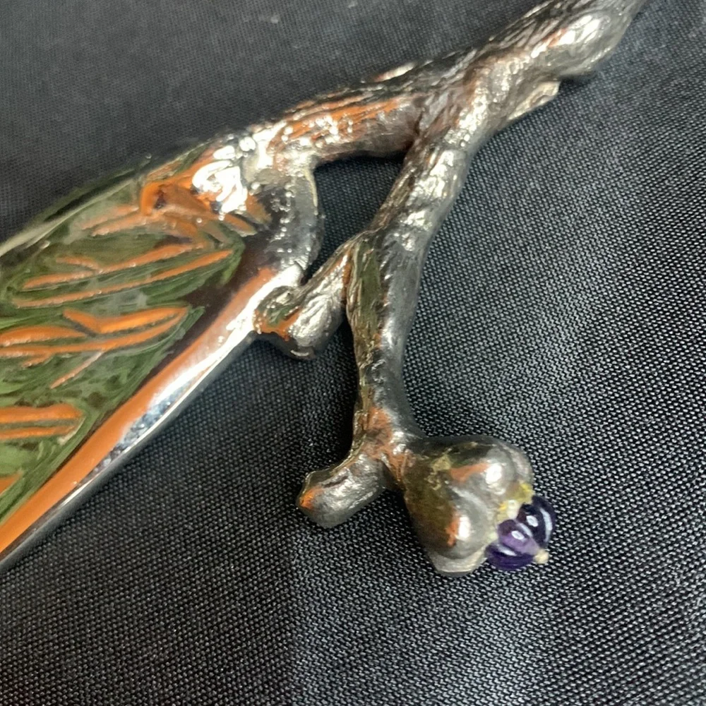 Bombay company amethyst collection silver branch & leaf wedding cake serving set - Picture 8 of 12